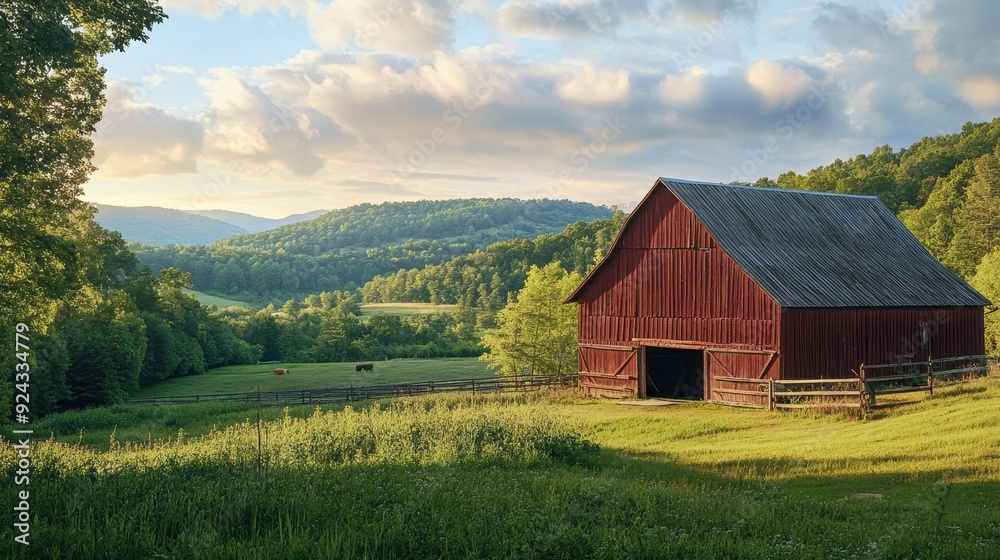 Red Barn in a Rural Setting. Red Barn in a Rural Setting.