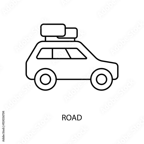 road concept line icon. Simple element illustration.road concept outline symbol design.