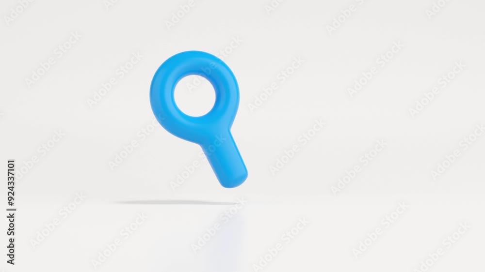 3d render of magnifying glass icon isolated moving on white background. Looping animation 3d render of magnifying glass icon isolated moving on white background. Looping animation