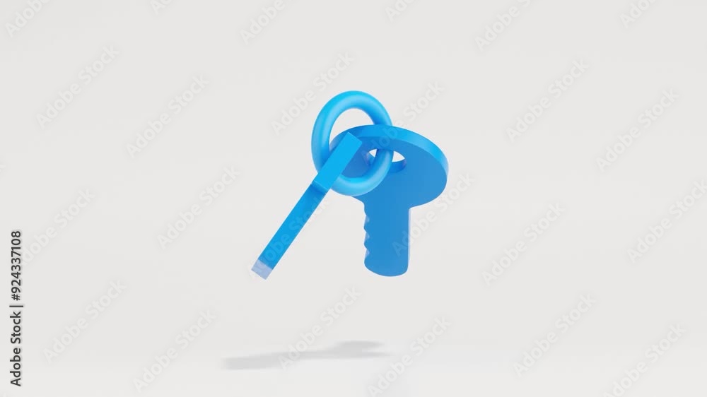 3d icon of key and house isolated background, looping animation 3d icon of key and house isolated background, looping animation