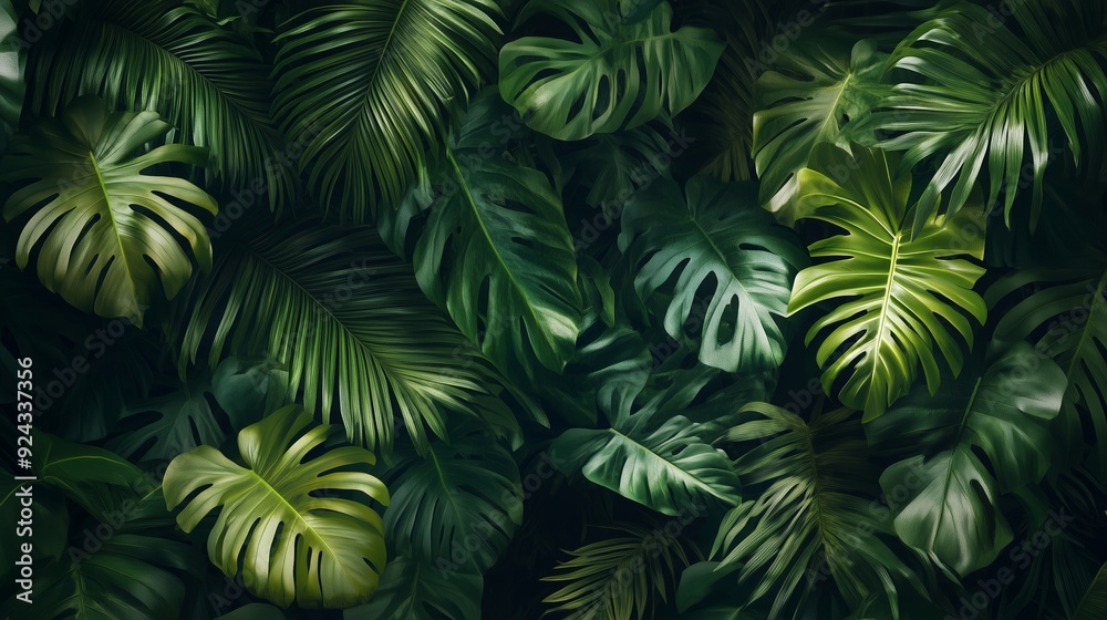 Tropical Greenery: A Lush Foliage Composition Tropical Greenery: A Lush Foliage Composition