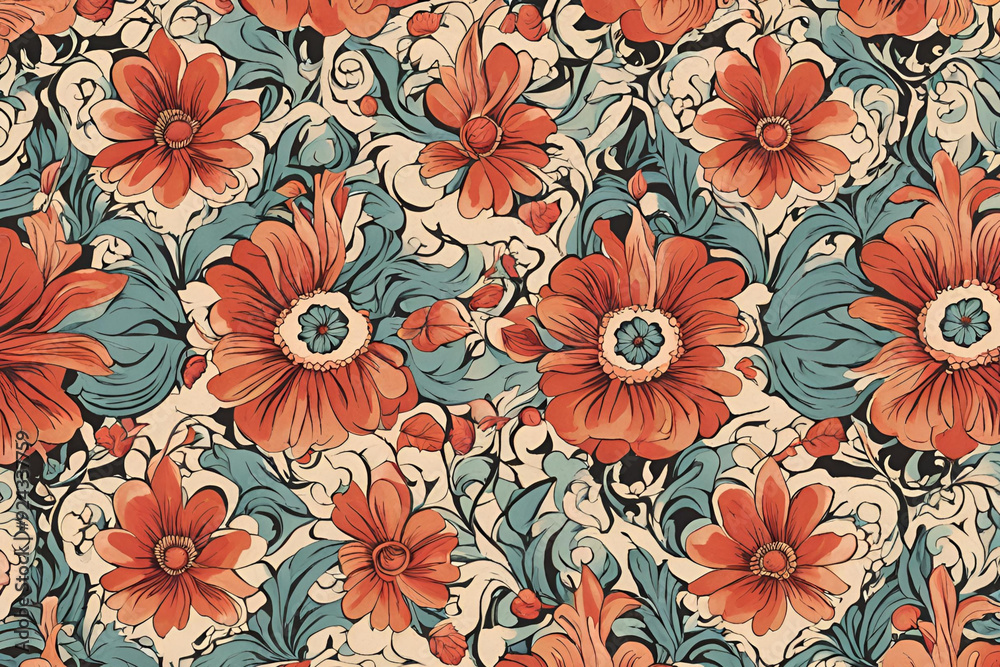 Repetitive floral pattern Repetitive floral pattern