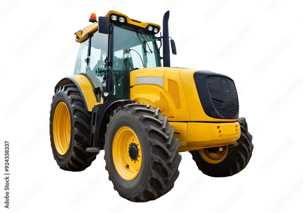 Collection Yellow heavy wheeled tractor 3D isolated on a transparent or white background Collection Yellow heavy wheeled tractor 3D isolated on a transparent or white background