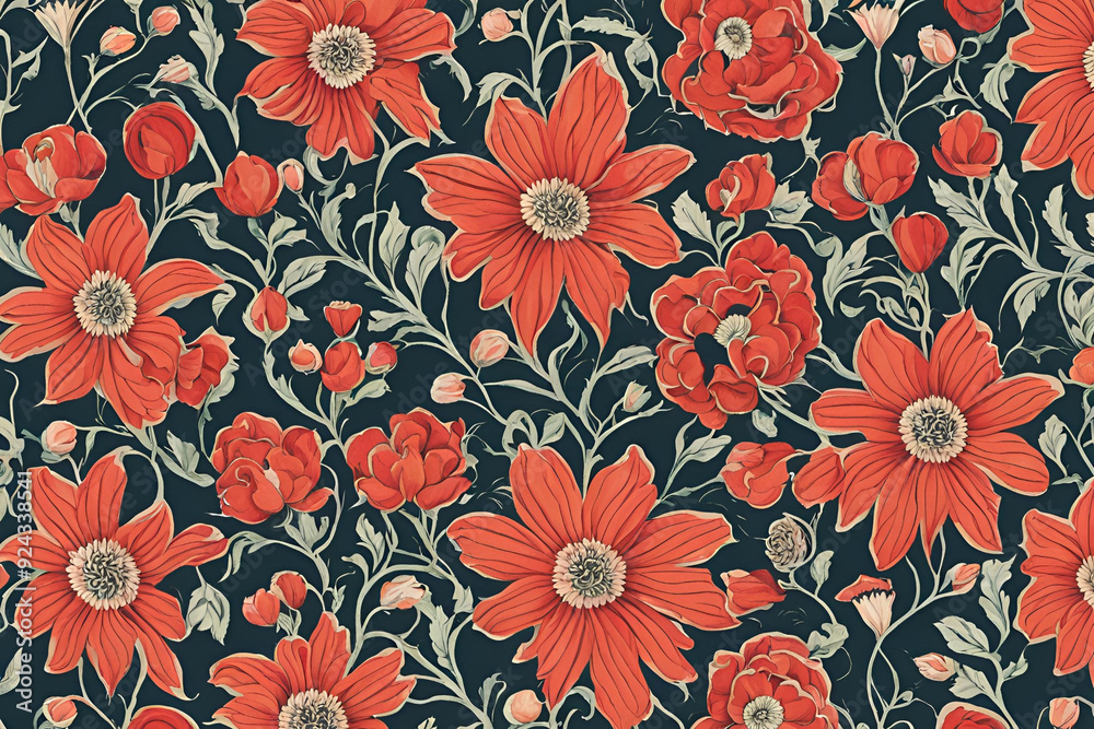 Repetitive floral pattern Repetitive floral pattern