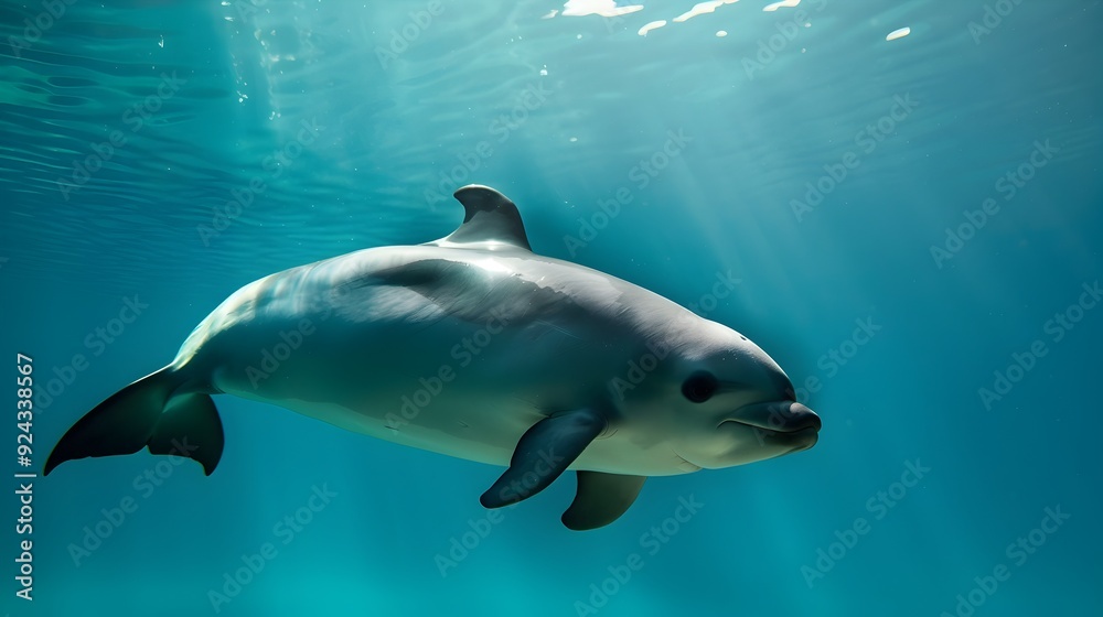Graceful Dolphin Gliding Through the Serene Underwater Realm Graceful Dolphin Gliding Through the Serene Underwater Realm