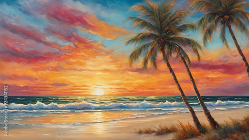 sunset on the beach