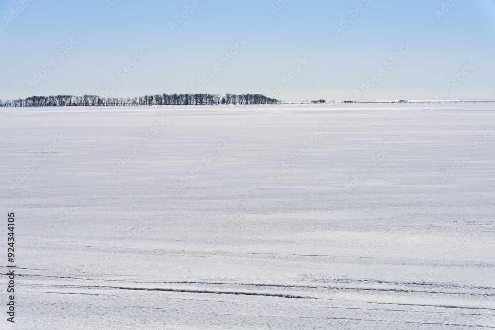 北海道 真冬の野付半島から見る風景 北海道 真冬の野付半島から見る風景