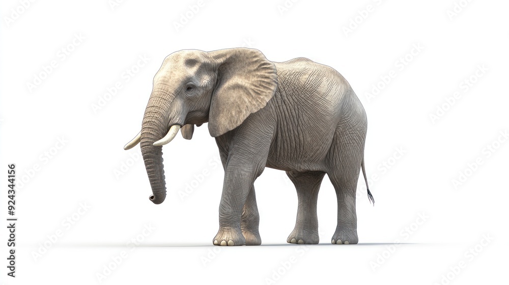Obraz premium African Elephant in a White Studio Background