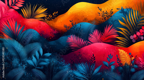 abstract miniamal background art.contrasting colors theme. Generative Ai Illustratrions. photo