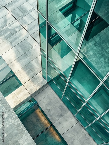 Obraz na płótnie Transform your concept of modern architecture into a captivating high-angle view Emphasize sleek lines and unique design elements for a striking visual impact w salonie