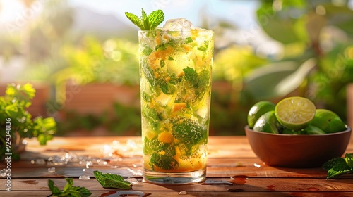 Refreshing Mint Lulada with Citrus Garnish photo