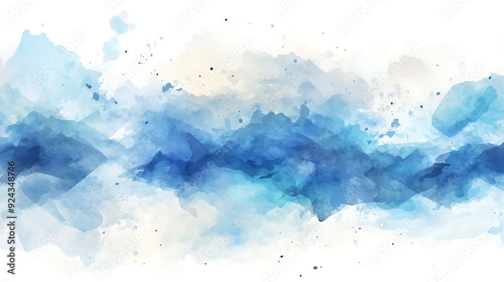 Fototapeta premium Soothing Blue Watercolor Background: Perfect for Creative Projects and Designs