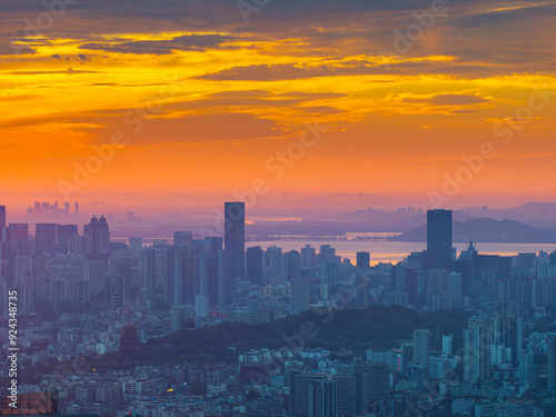Wallpaper Mural Skyline view of Wuhan City landmark Torontodigital.ca