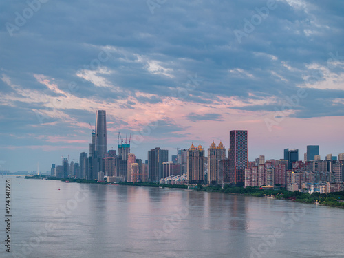 Skyline view of Wuhan City landmark