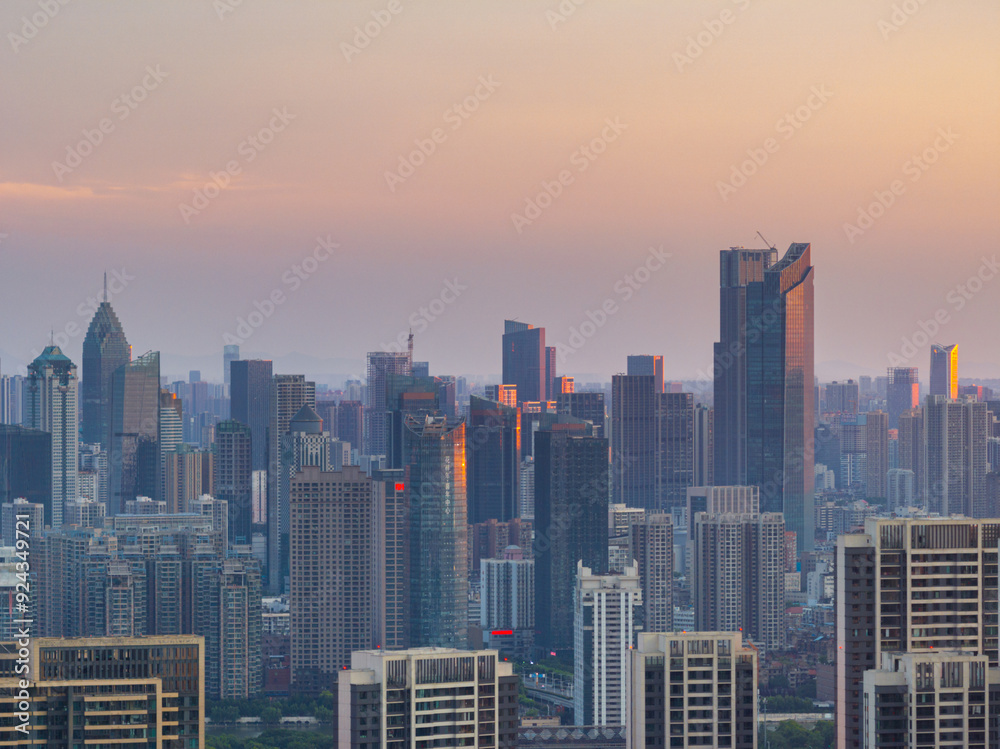 Obraz premium Skyline view of Wuhan City landmark