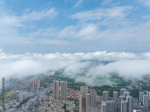 Skyline view of Wuhan City landmark