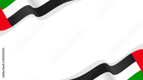 wavy united arab emirates flag vector background with copy space for text. UEA national day