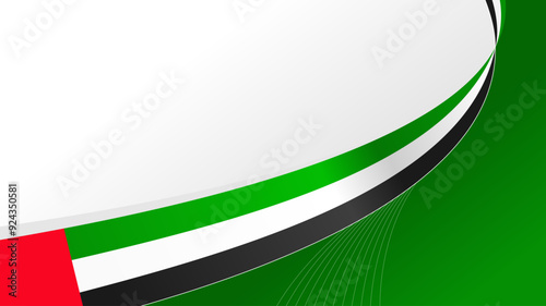 wavy united arab emirates flag vector background with copy space for text. UEA national day