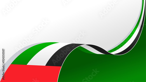 wavy united arab emirates flag vector background with copy space for text. UEA national day