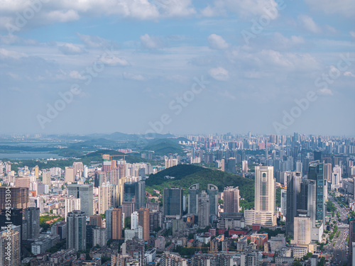 Skyline view of Wuhan City landmark