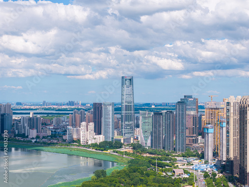 Skyline view of Wuhan City landmark