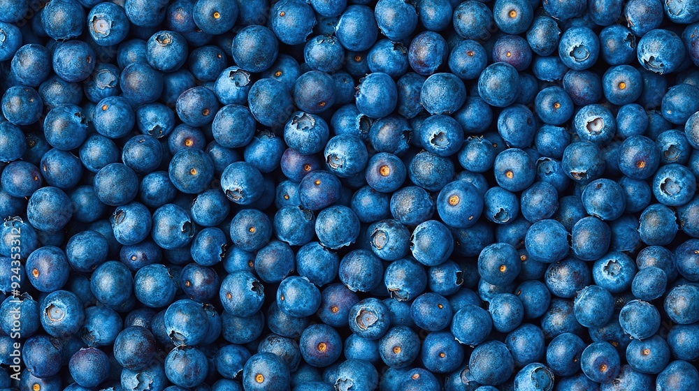 Blueberries Evenly Scattered Over the Entire Area, Creating a Fresh and Abundant Visual Spread Blueberries Evenly Scattered Over the Entire Area, Creating a Fresh and Abundant Visual Spread