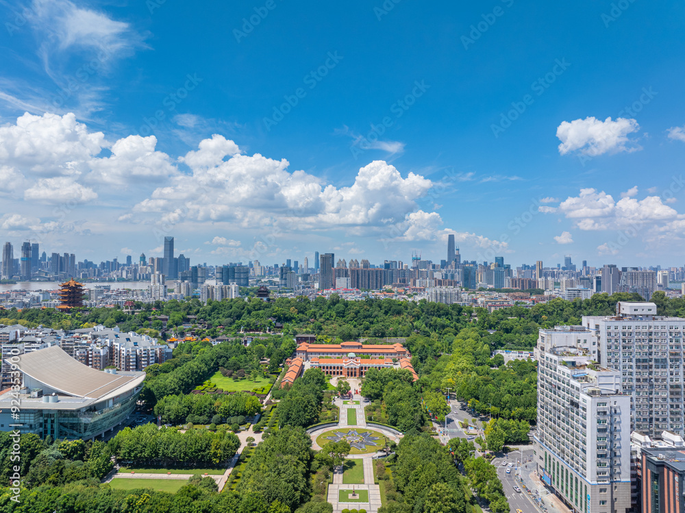 Fototapeta premium Skyline view of Wuhan City landmark