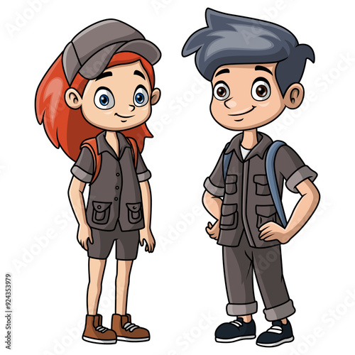 cute couple kids on an adventure