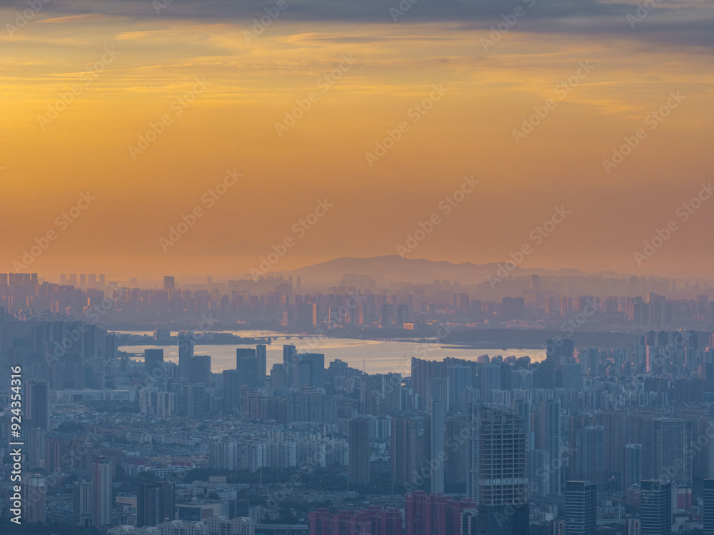 Skyline view of Wuhan City landmark Skyline view of Wuhan City landmark
