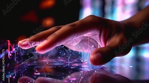 Hand Interacting with Holographic Data