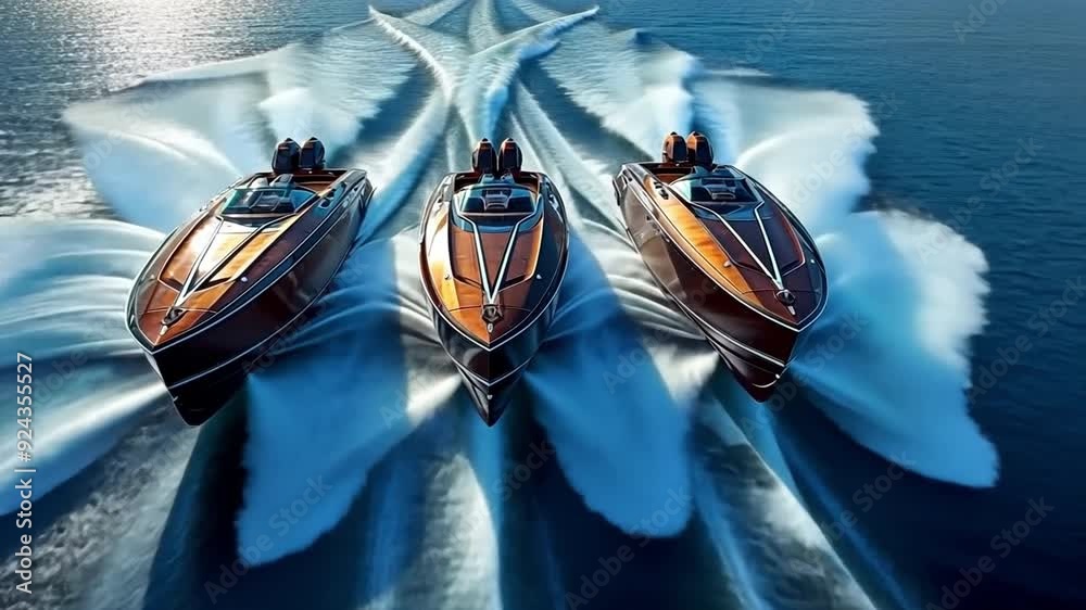 The speedboat has three potent engines installed on it.