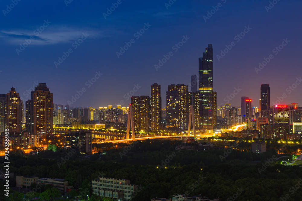 Skyline view of Wuhan City landmark Skyline view of Wuhan City landmark