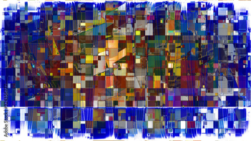 mosaïque abstraite et colorée, rendu digital photo