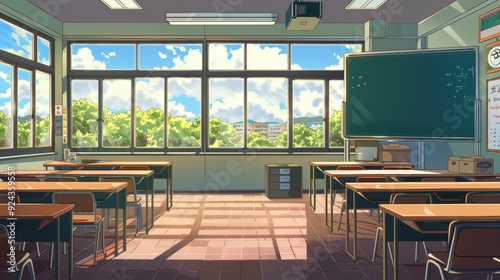Modern Classroom Interior. Education concept photo
