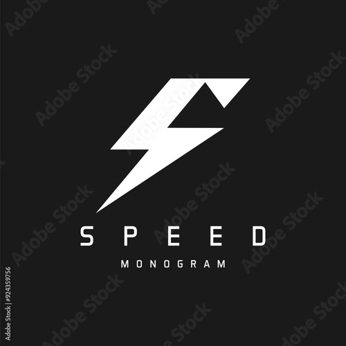 Initial letter S Speed logo, letter S with tunder bolt combination, flat design logo template, vector illustration