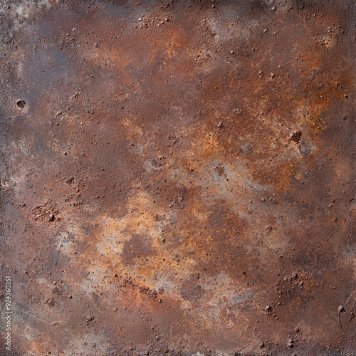 Rusty metal surface with pitted texture