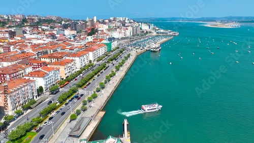Aerial view of Santander, the capital city of the Cantabria region on Spain’s north coast