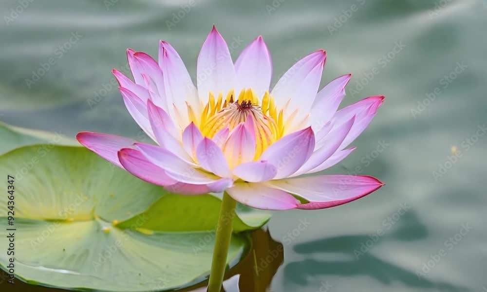 beautiful view of lotus flowers on the water