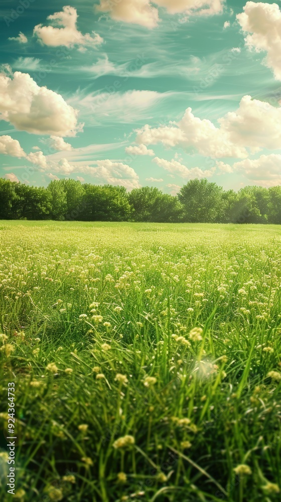 Tranquil Meadow. Serene nature background high detailed plain background Tranquil Meadow. Serene nature background high detailed plain background