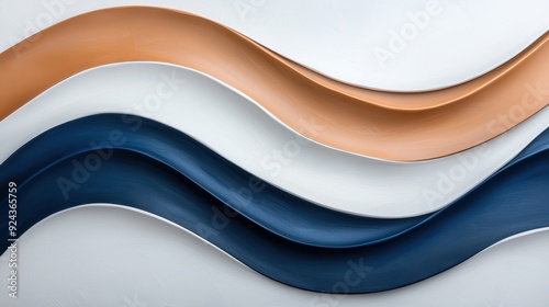 abstract wavy shapes in blue and orange