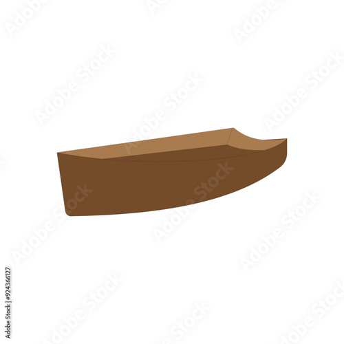 Wooden boat vector illustration isolated on white background