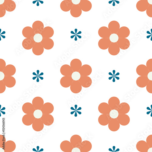 Minimal simple flower seamless pattern 