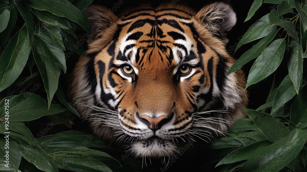 close-up of a tiger in the jungle close-up of a tiger in the jungle