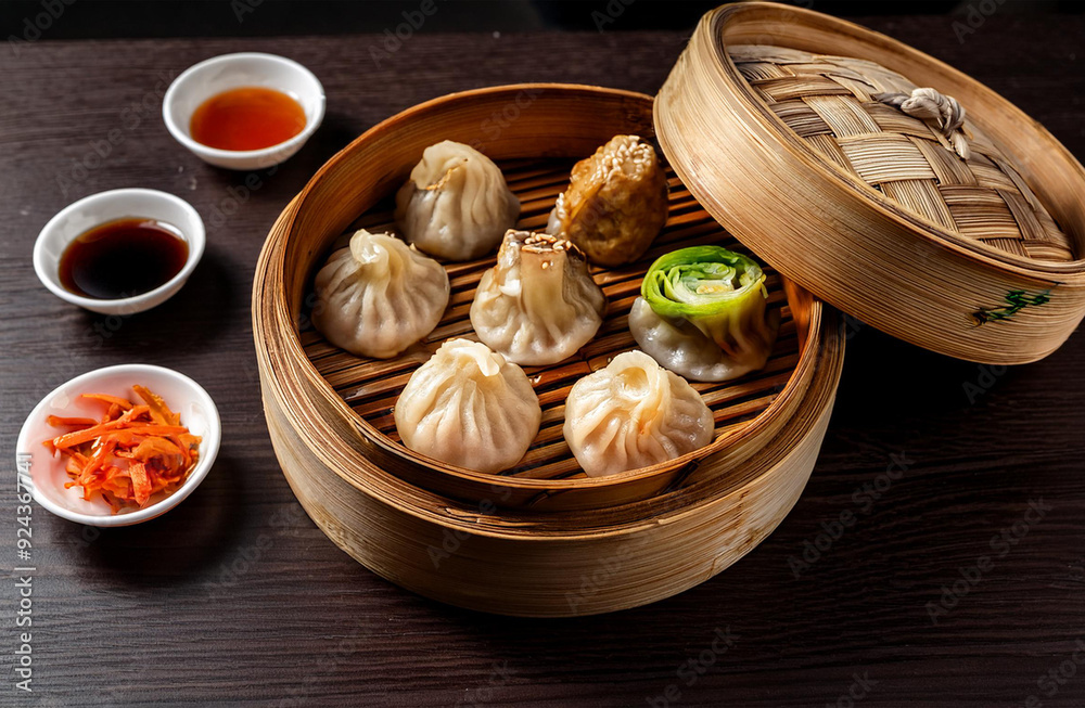 Assorted Dim Sum Platter with Shrimp, Pork, and Vegetable Dumplings Assorted Dim Sum Platter with Shrimp, Pork, and Vegetable Dumplings