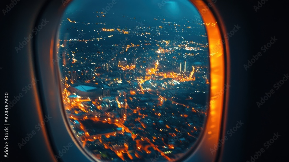 Aerial View of City Lights at Night Aerial View of City Lights at Night