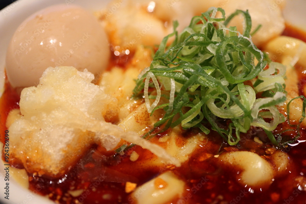 Japanese cuisine: spiced curry udon noodles in Tokyo, Japan