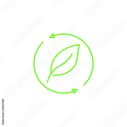 organic recycle icon, eco care, reusable environmental, ecology friendly reuse, logo, thin line web symbol on white background - editable stroke vector illustration