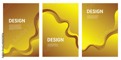 Abstract background set with yellow and gold wavy shapes flowing and merging, creating a sense of movement and energy