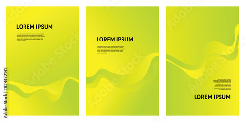 Abstract flat neon background with wavy shapes in vibrant yellow and green hues for modern and trendy ideal for posters, flyers or brochures design