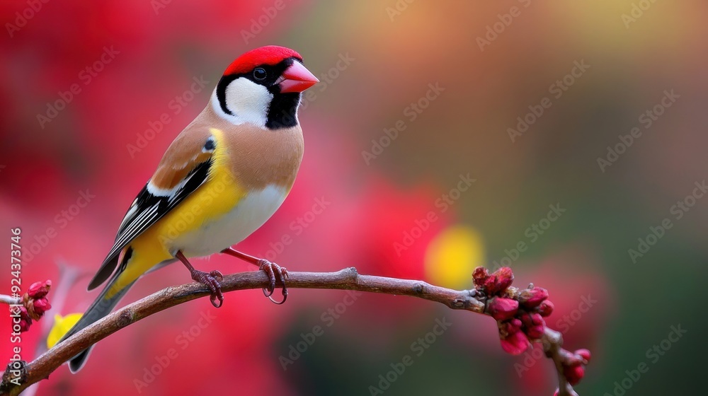 Fototapeta premium A Colorful Bird Perched on a Branch
